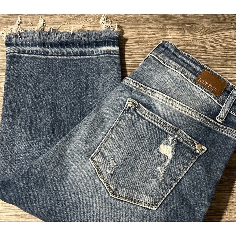 Judy Blue High Waist Release Hem‎ Ankle Straight Leg Jeans SZ 9/29 (30x26)